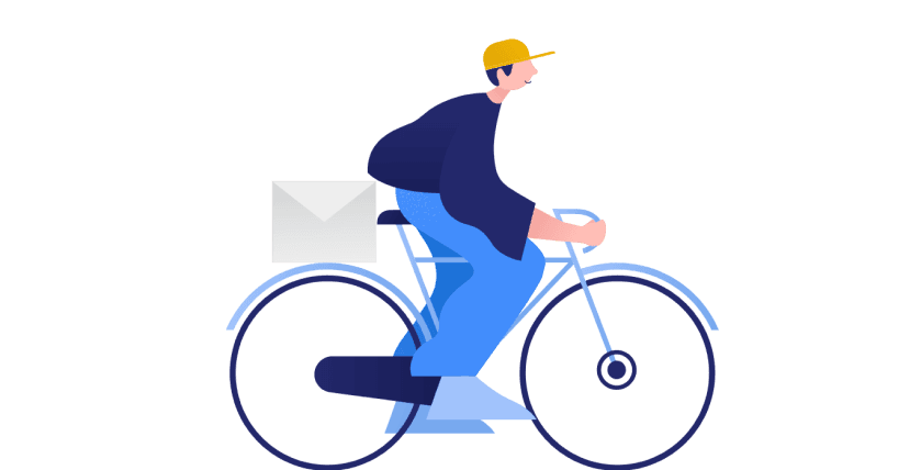 Delivery rider on bicycle